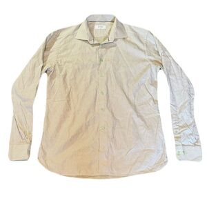 Eton 17 x 36/37 White Green Mini Check Slim Fit Dress Shirt